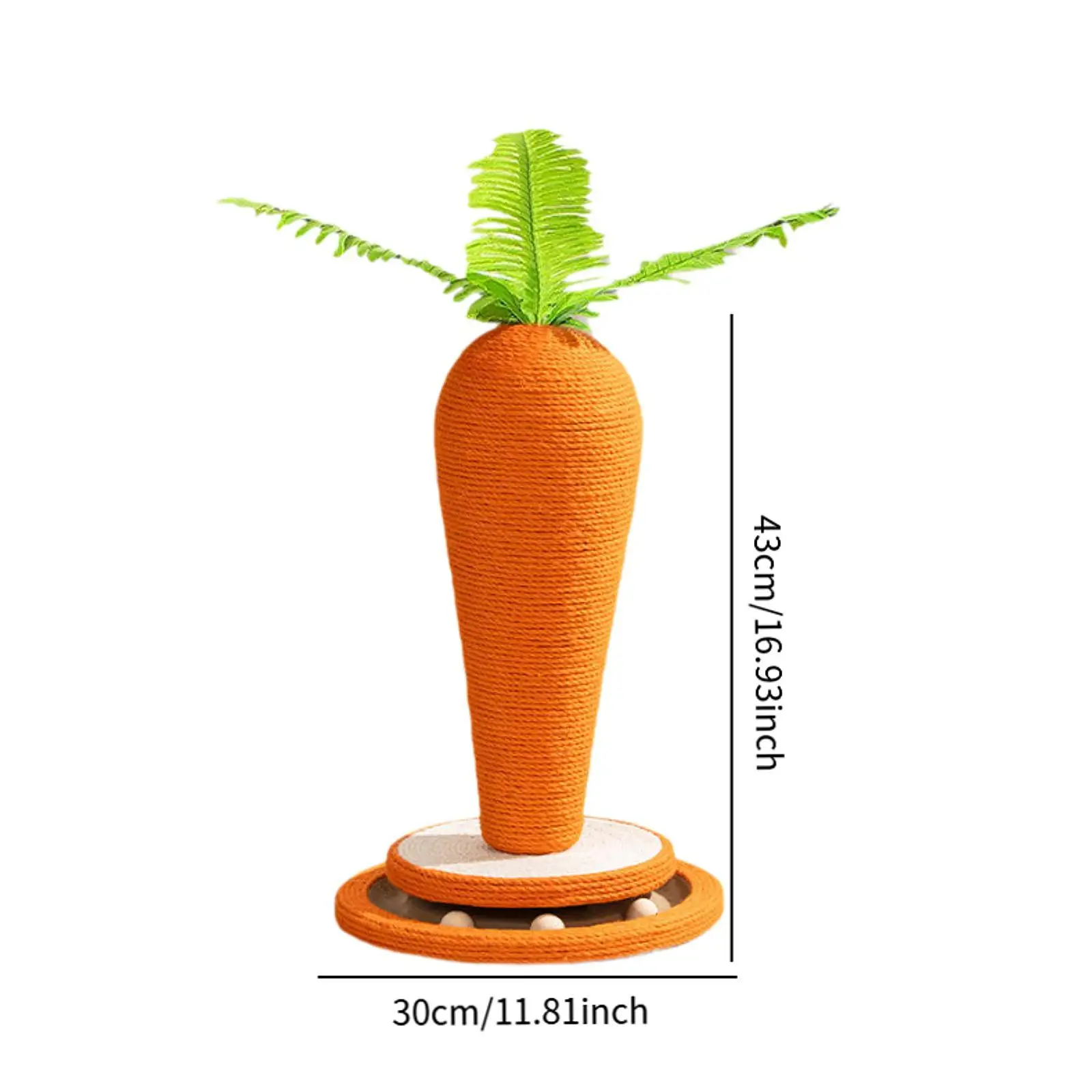 Cat Scratch Post Toy Carrot Shape Cat Climbing Tree for Exercise Resting