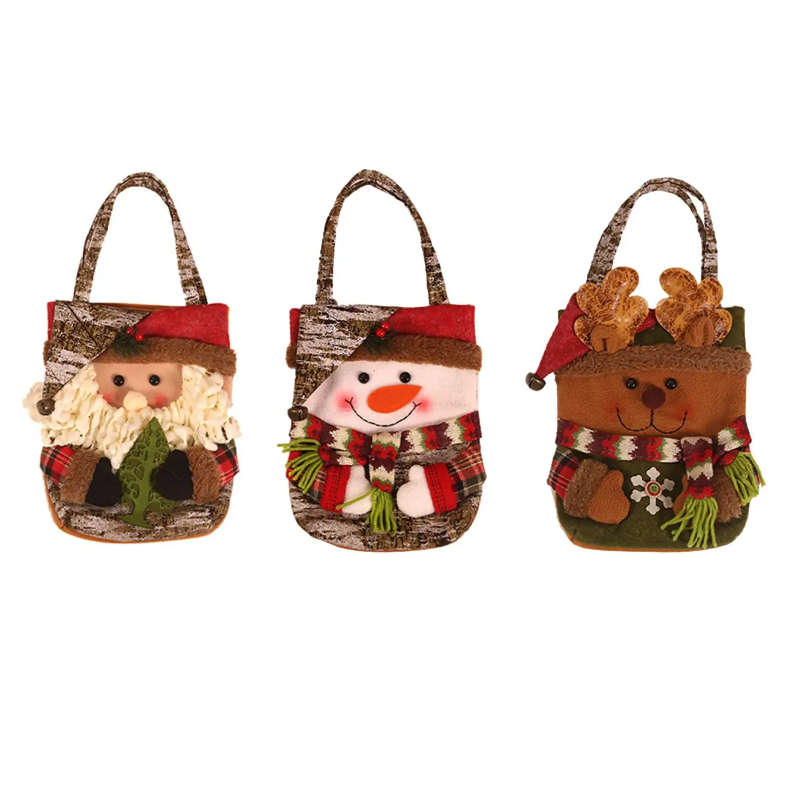 Christmas Gift Bag Reusable Party Supplies Christmas Treat Bags with Handle Candy Bag for Holiday Event Wedding Shopping Party