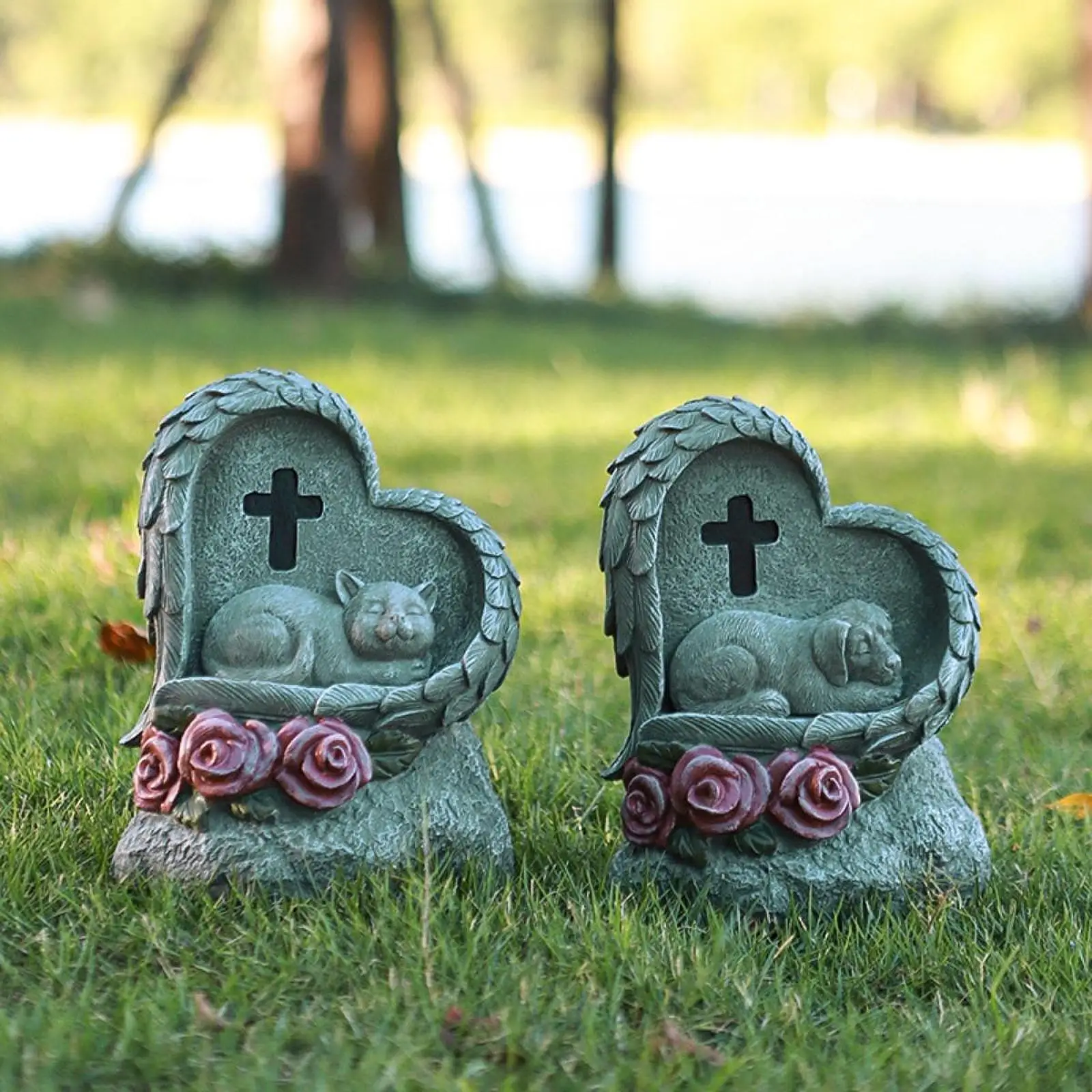 Small Animal Monumen Weatherproof Decoration Resin Backyard Pet Grave Marker