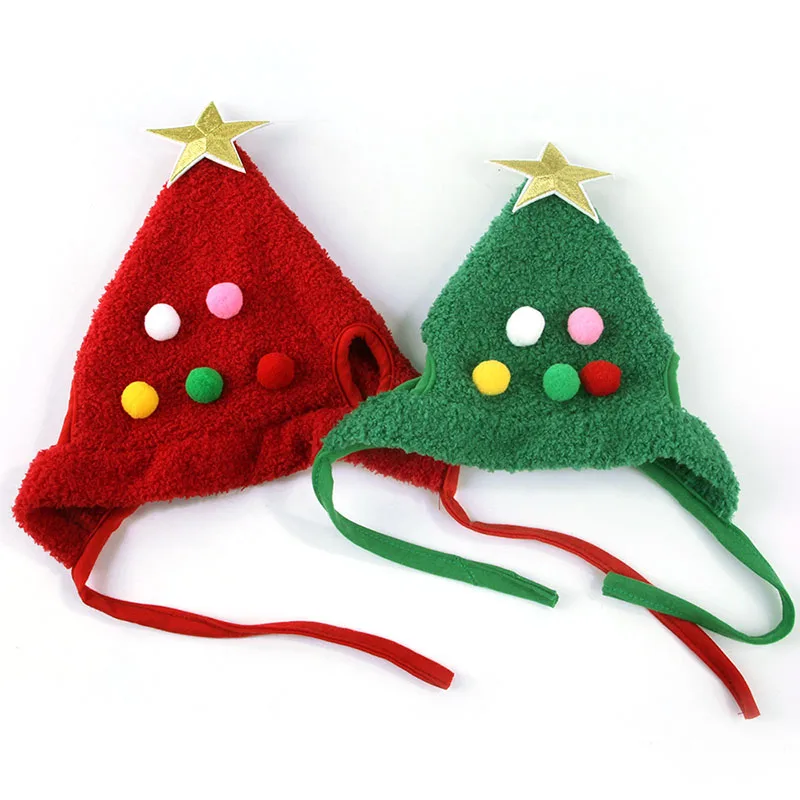 Gorro navideño para mascotas, disfraz de gato, tocado de Navidad, suministros de vestir para vacaciones, gorro de Papá Noel de felpa, accesorios para cachorros y gatos - imagen 3