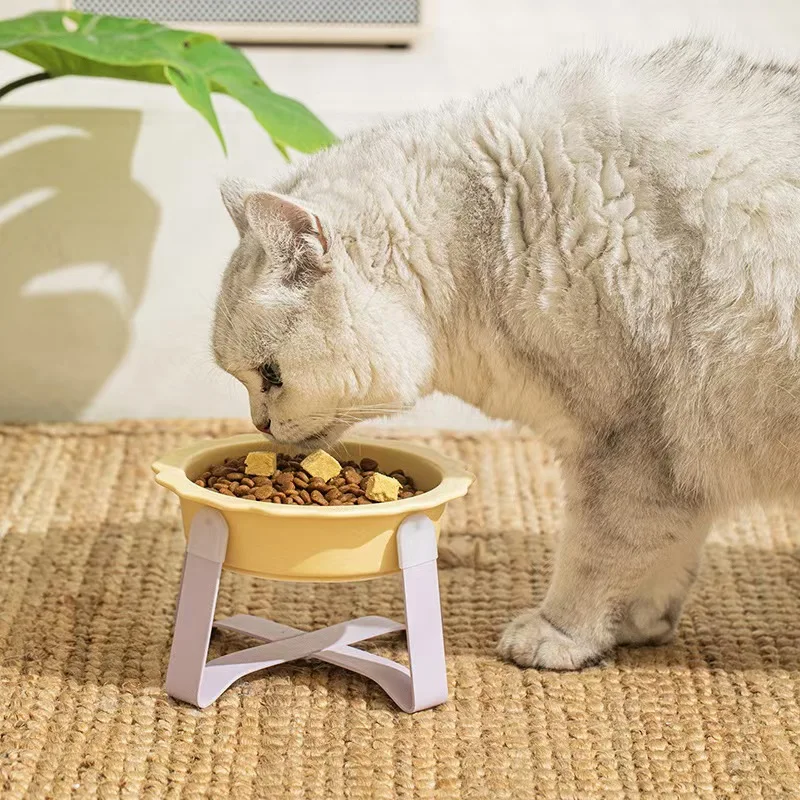 Cuenco de comida para gatos con protección del cuello, cuenco de agua potable duradero para gatos, suministros de cerámica para alimentación de gatitos y gatos, 1 ud. - imagen 3