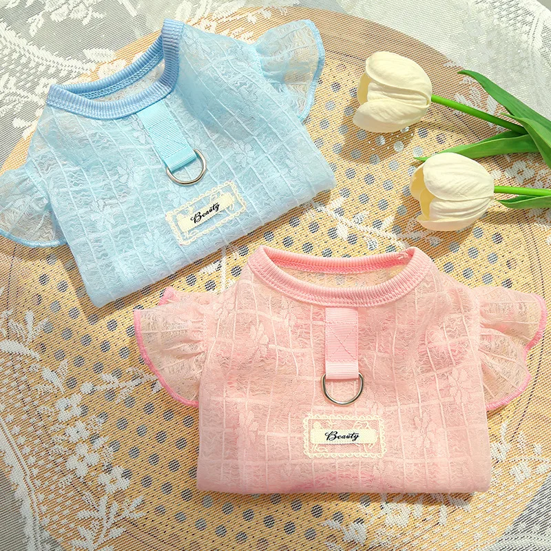 Ropa refrescante para perros, sudaderas con capucha transparentes en azul y rosa para perros pequeños, Chihuahua, Yorks, sudadera con manga voladora para cachorros, camiseta XS - imagen 5