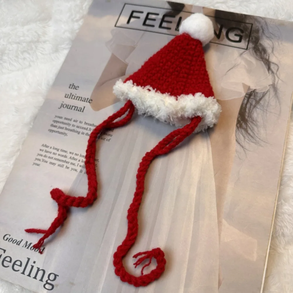 Gancho de mano para perro de Navidad para Gato, Collar de castor tejido, pañuelo para la cabeza de alce, accesorios para perros pequeños, accesorios para cachorros - imagen 2