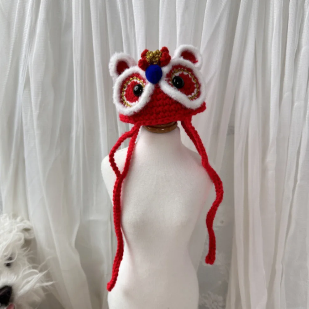 Gancho de mano para mascotas, Collar de castor de punto, sombrero de Navidad para mascotas, bufanda, accesorios para perros, accesorios para cachorros, Año Nuevo - imagen 4