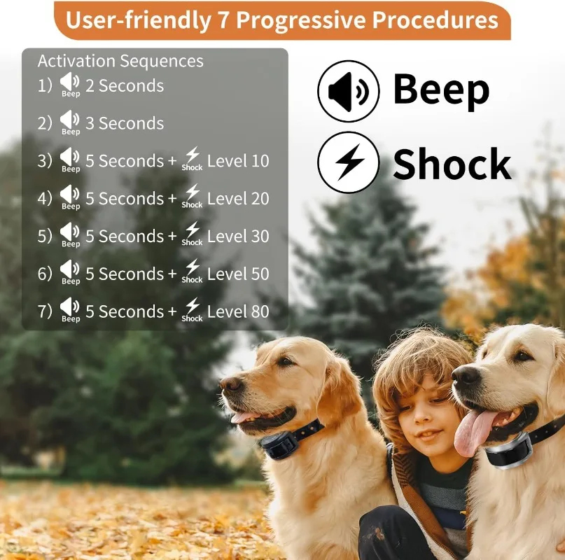 2 uds Collar antiladridos para perros, collares para ladridos automáticos, Collar eléctrico sin ladridos para perros pequeños, medianos y grandes, resistente al agua - imagen 4