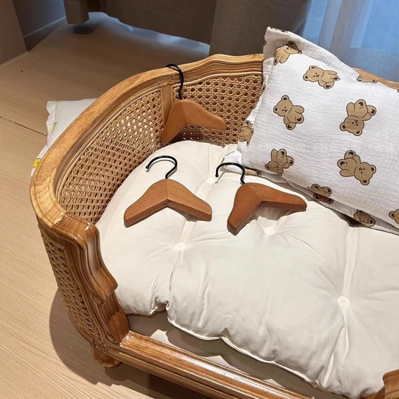 Perchas de madera maciza para mascotas pequeñas, perchero pequeño y bonito, estante de exhibición para ropa, productos portátiles duraderos para mascotas, Accesorios para el hogar - imagen 2