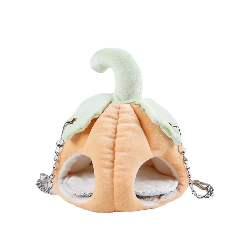 Lindo nido de hámster, casa de conejillo de indias suave, jaula de ardilla de felpa corta cálida, roedor en forma de calabaza, suministro - imagen 2