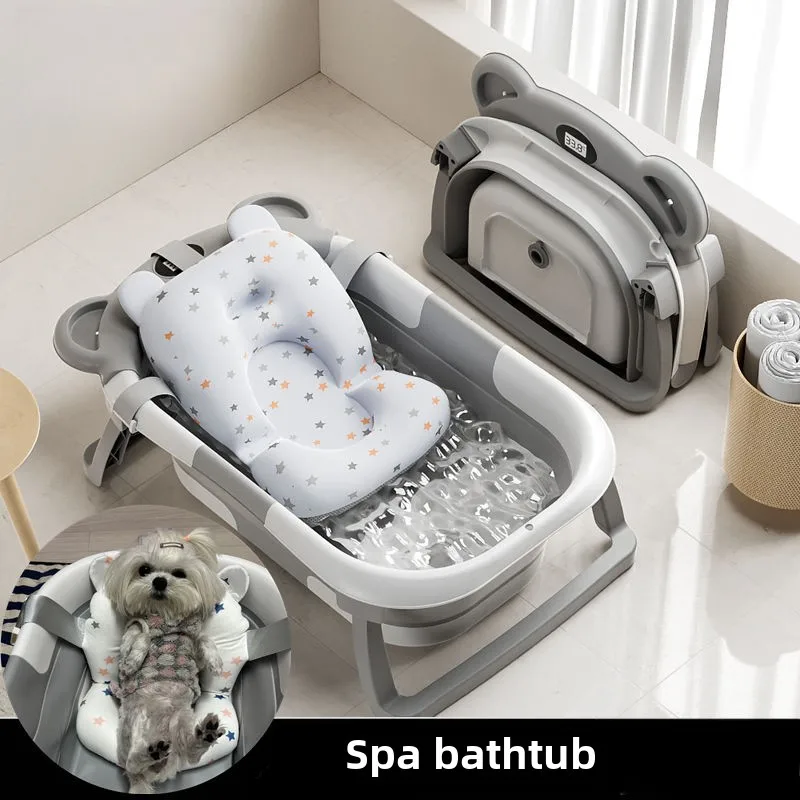 Bañera para mascotas, bañera para gatos y perros, productos plegables para mascotas, suministros, bañera de doble espesor, accesorios limpios para el cuidado - imagen 2