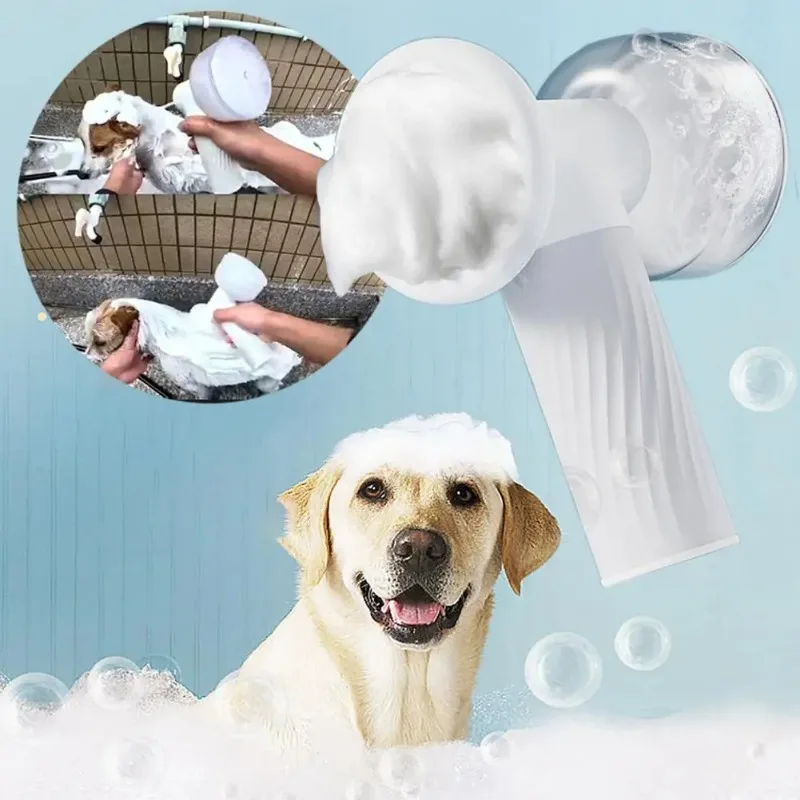 Cepillo de burbujas automático para mascotas, Espumador de baño, masaje calmante, fácil limpieza rápida, experiencia de Baño, cepillo de aseo para perros - imagen 4