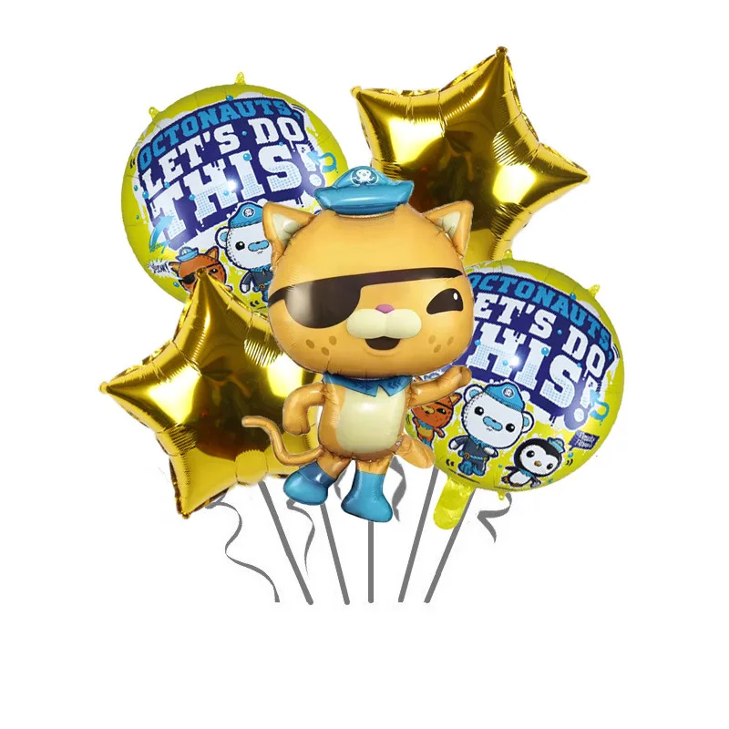 Globos de aluminio con tema de los octonautas, decoraciones para fiesta de cumpleaños para niños y niñas, adorno para habitación Kawaii, suministros para Baby Shower, 5 uds. - imagen 3