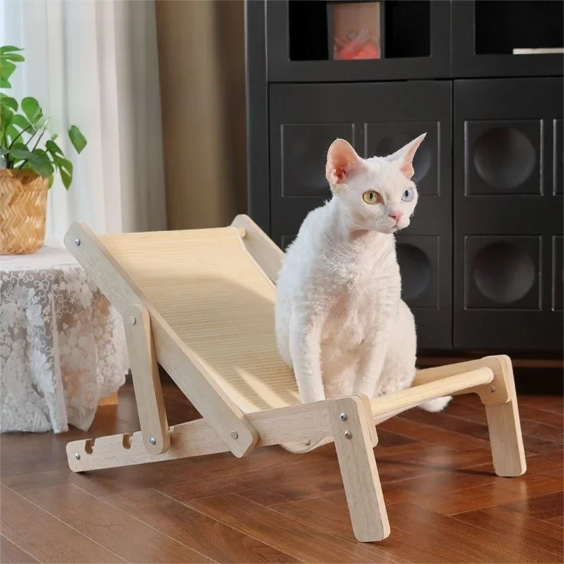 Almohadilla para rascar gatos, reclinable, construcción sólida, sofá basculante para gatos, juguete para todas las estaciones ajustable en altura