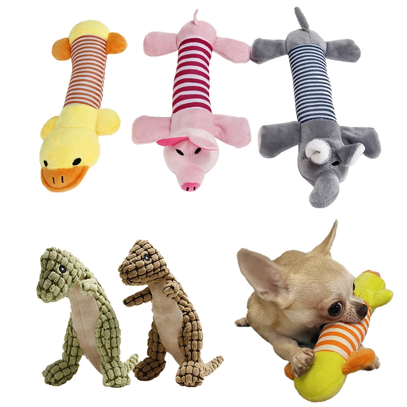 CDDMPET-juguete de peluche con forma de animales para perros, juguetes chirriantes resistentes a mordeduras para perros pequeños, juguete Molar interactivo para masticar, accesorios para mascotas con sonido - imagen 5
