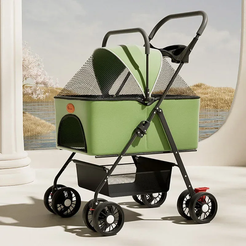 Carro para mascotas, transporte para perros, carrito para gatos, separación pequeña y ligera, suministros para salir plegables, cochecitos para mascotas, transportador para perros - imagen 3