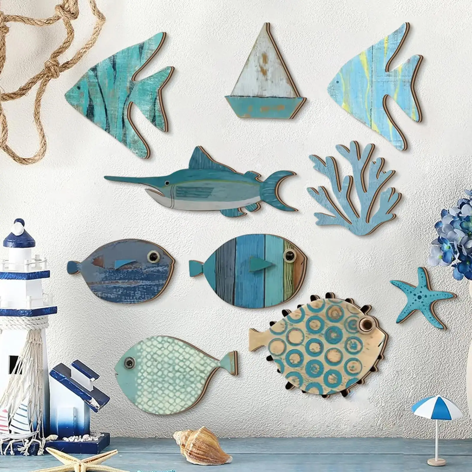 Peces decorativos para pared – Estilo playero y marino - imagen 4