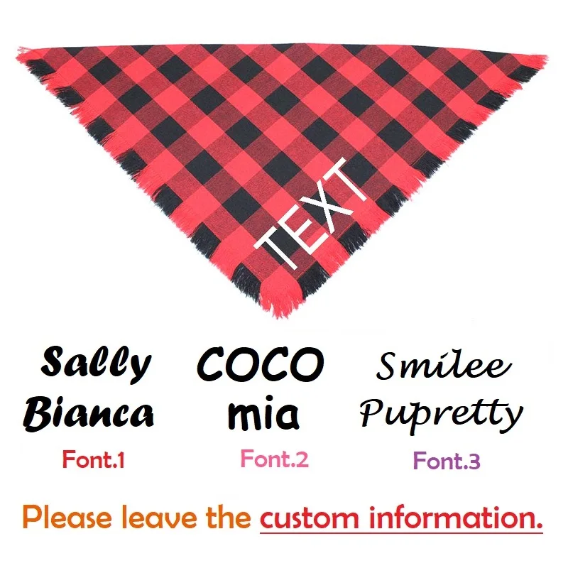 Pañuelo personalizado a cuadros para perro, bufanda con nombre personalizado para perro, Collar con babero para mascota, regalo encantador para perros, cachorros, Chihuahua, pañuelo - imagen 3
