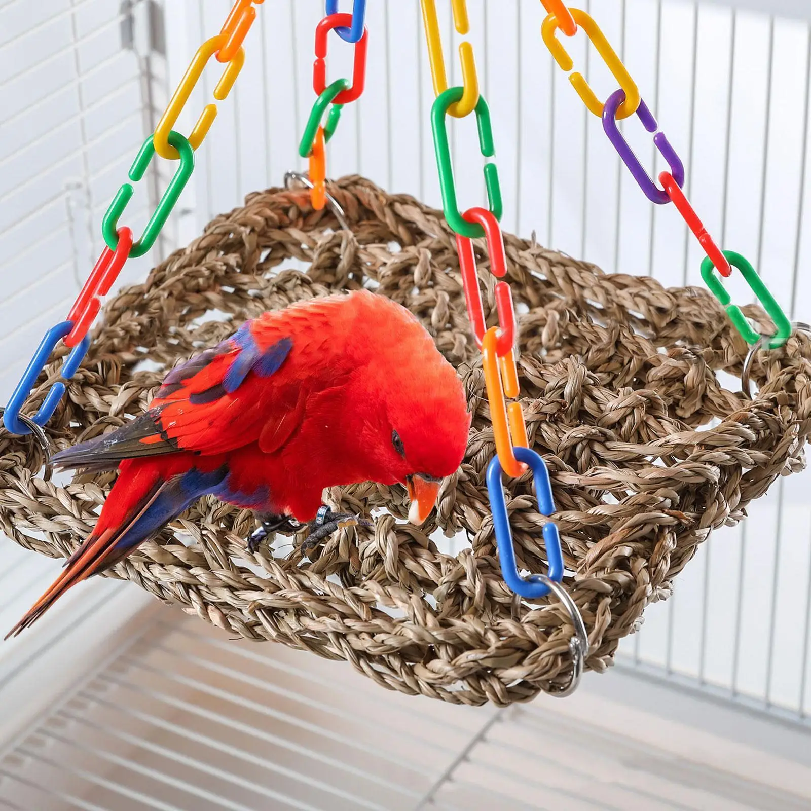 Bird Parrot Perch Indoor Outdoor Handmade Hammock for Budgie Bird Parrot
