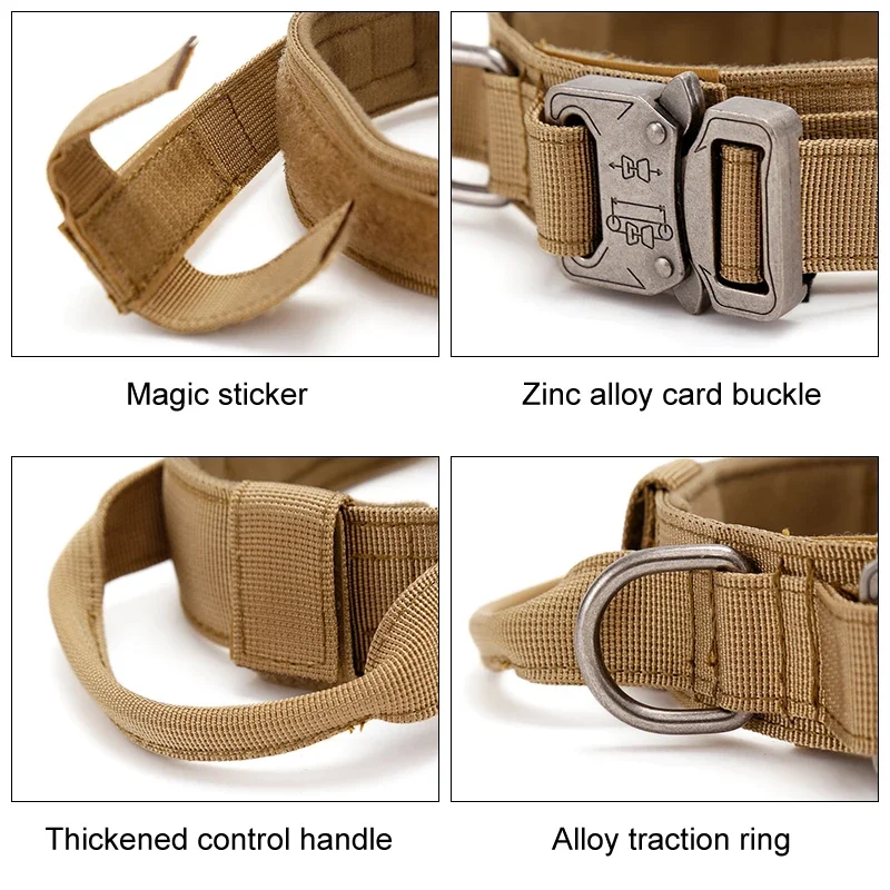 Duarable-Collar táctico militar para perro, accesorio alemán Shepard, medianos y grandes, para entrenamiento de caminar, con mango de Control - imagen 3