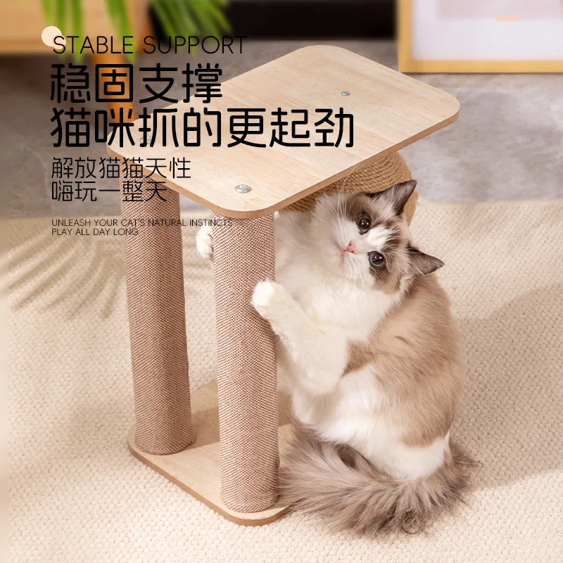 Rascador vertical doble para gatos con cama integrada - imagen 3