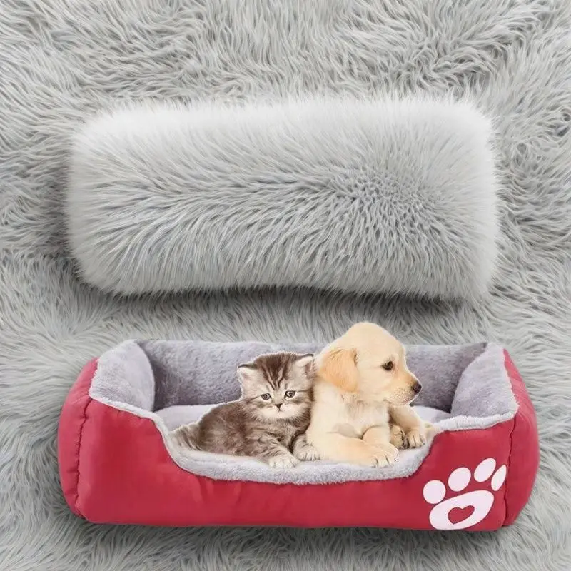 Casa grande para mascotas, cama para perros y gatos, estera larga de felpa para dormir profundo, cojín suave y cálido para perros pequeños, camas tranquilas para cachorros, Chihuahua - imagen 5