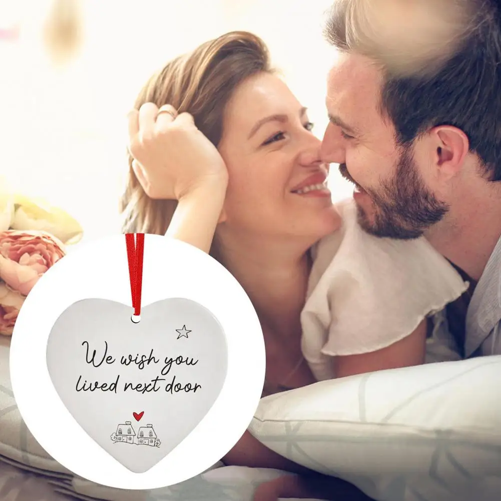 Bonito adorno en forma de corazón, te deseo vivido a la próxima puerta, adorno decorativo resistente para interiores, colgante para el Día de San Valentín - imagen 4