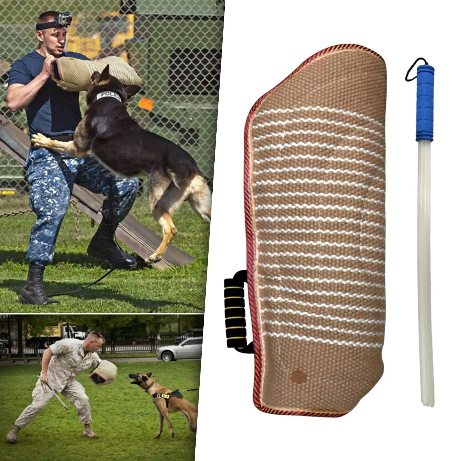 Dog Bite Sleeve Training Protector Equipment Whip Agitation Stick for German Shepherd Puppy Work Dog Chewing Playing