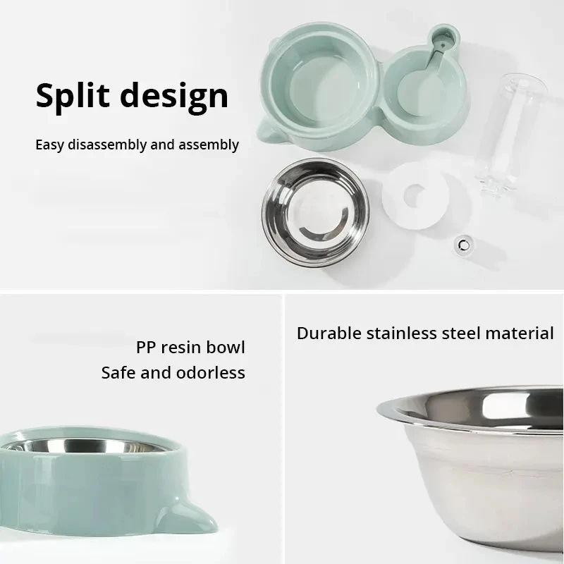 Dispensador automático de agua 2 en 1 para mascotas, cuenco de comida para perros y gatos, contenedor de comida con bebedero, alimentador de mascotas, nuevo - imagen 4