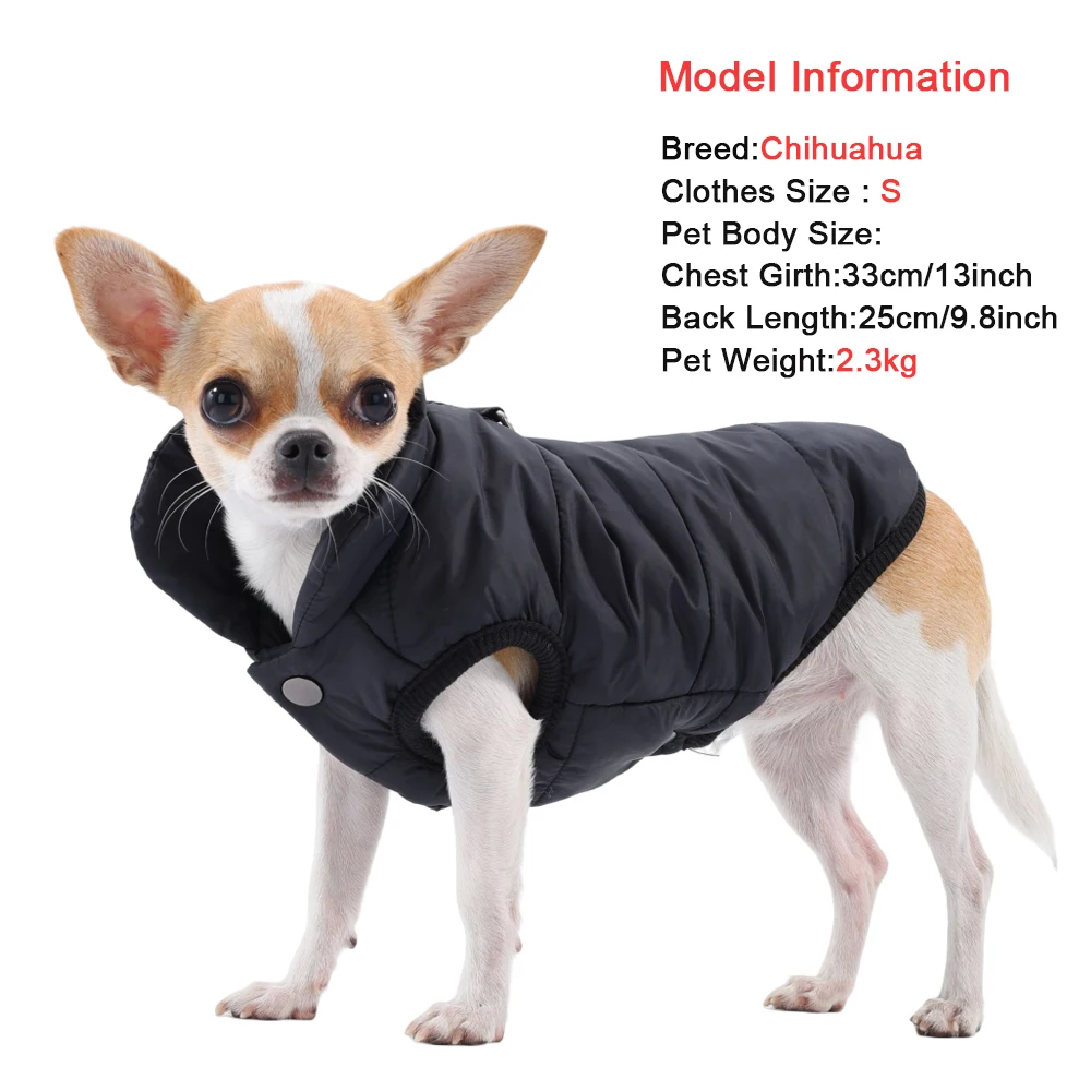 Ropa de invierno para perros pequeños y medianos, abrigo para cachorros y gatos, chaleco polar cálido a prueba de viento, chaqueta acolchada para Chihuahua Yorkie, disfraz - imagen 4