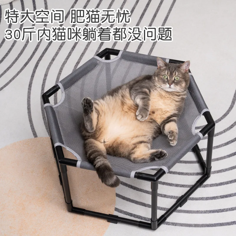 Cama para gatos, perrera a prueba de humedad fuera del suelo, para las cuatro estaciones, extraíble y lavable, sin cama plegable para mascotas, suministros para mascotas - imagen 3