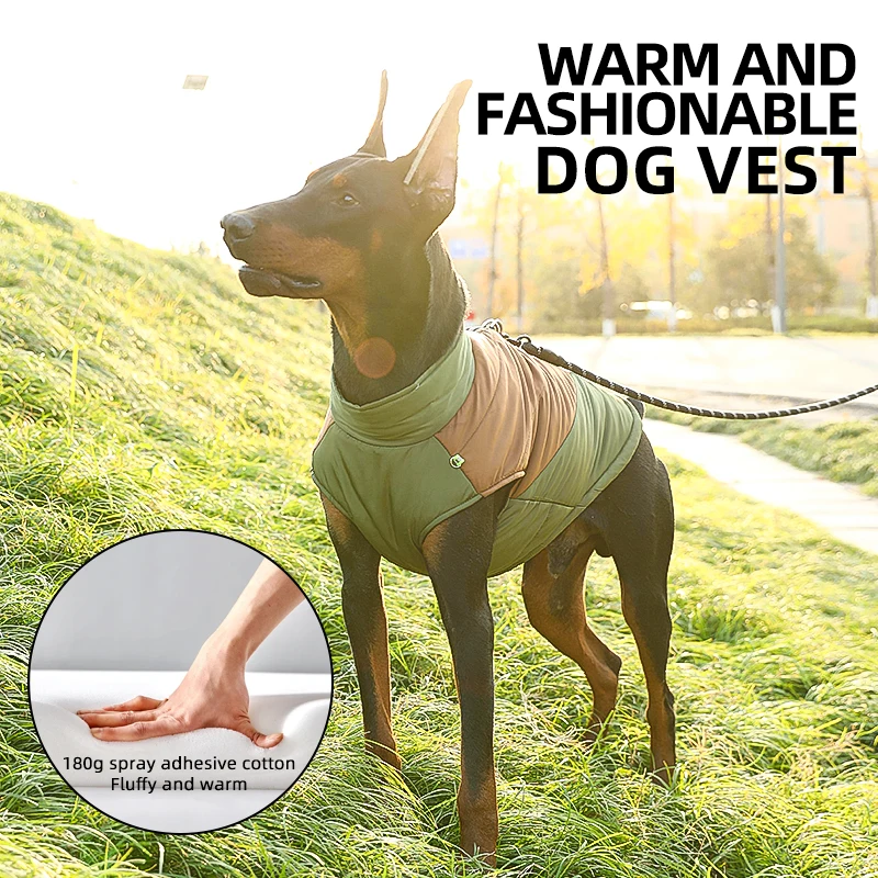 Abrigo para perro, chaqueta cálida de invierno, chaleco para cachorros, ropa para exteriores a prueba de viento para mascotas, ropa para perros para clima frío, arnés acolchado suave con D-ri - imagen 4