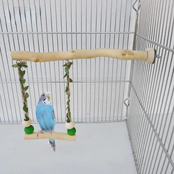 Columpio loro – Soporte de molienda madera natural