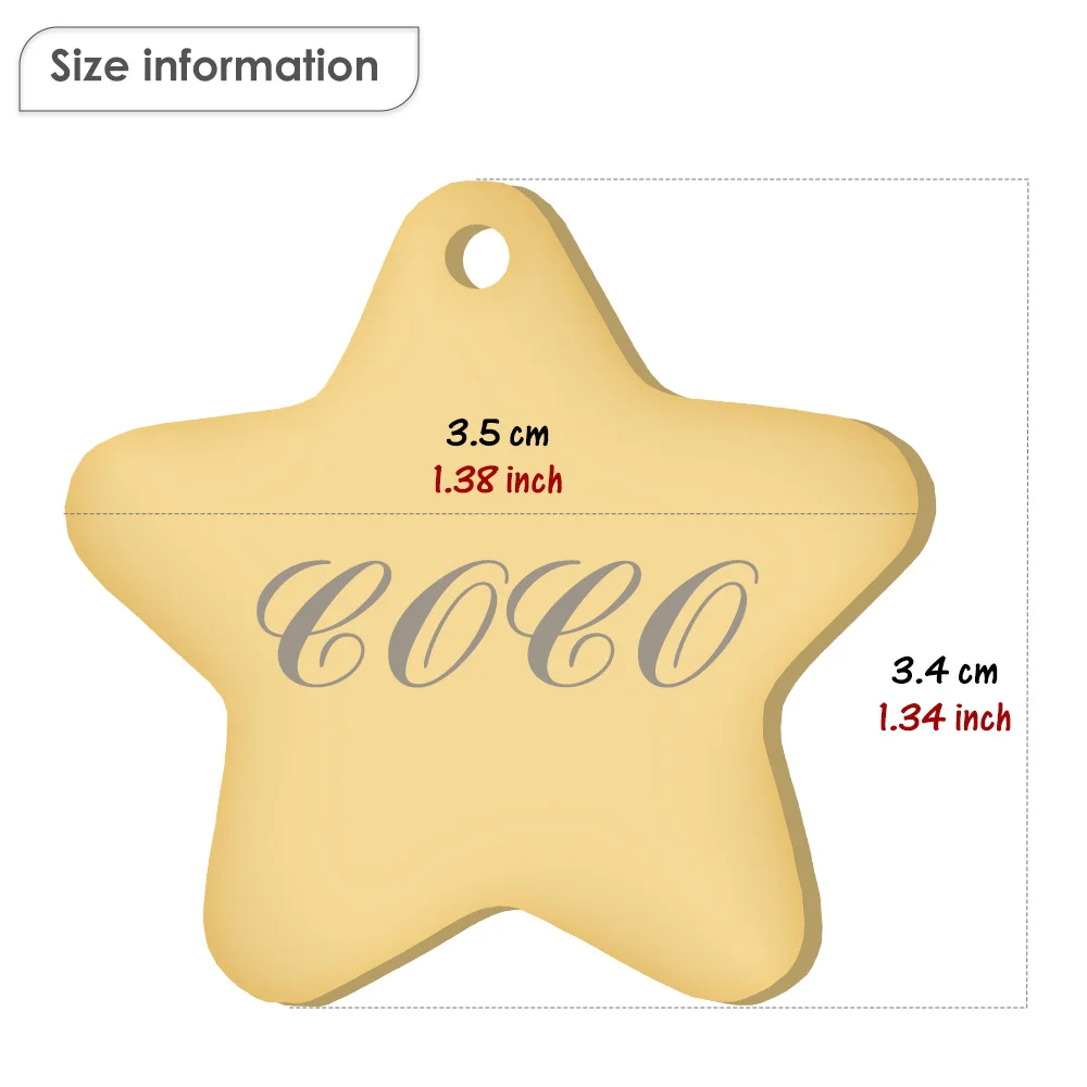 Colgante de estrella con nombre personalizado, Collar antipérdida para mascotas, nombre personalizado, número de teléfono, placa con nombre grabado, accesorios DIY para mascotas - imagen 2