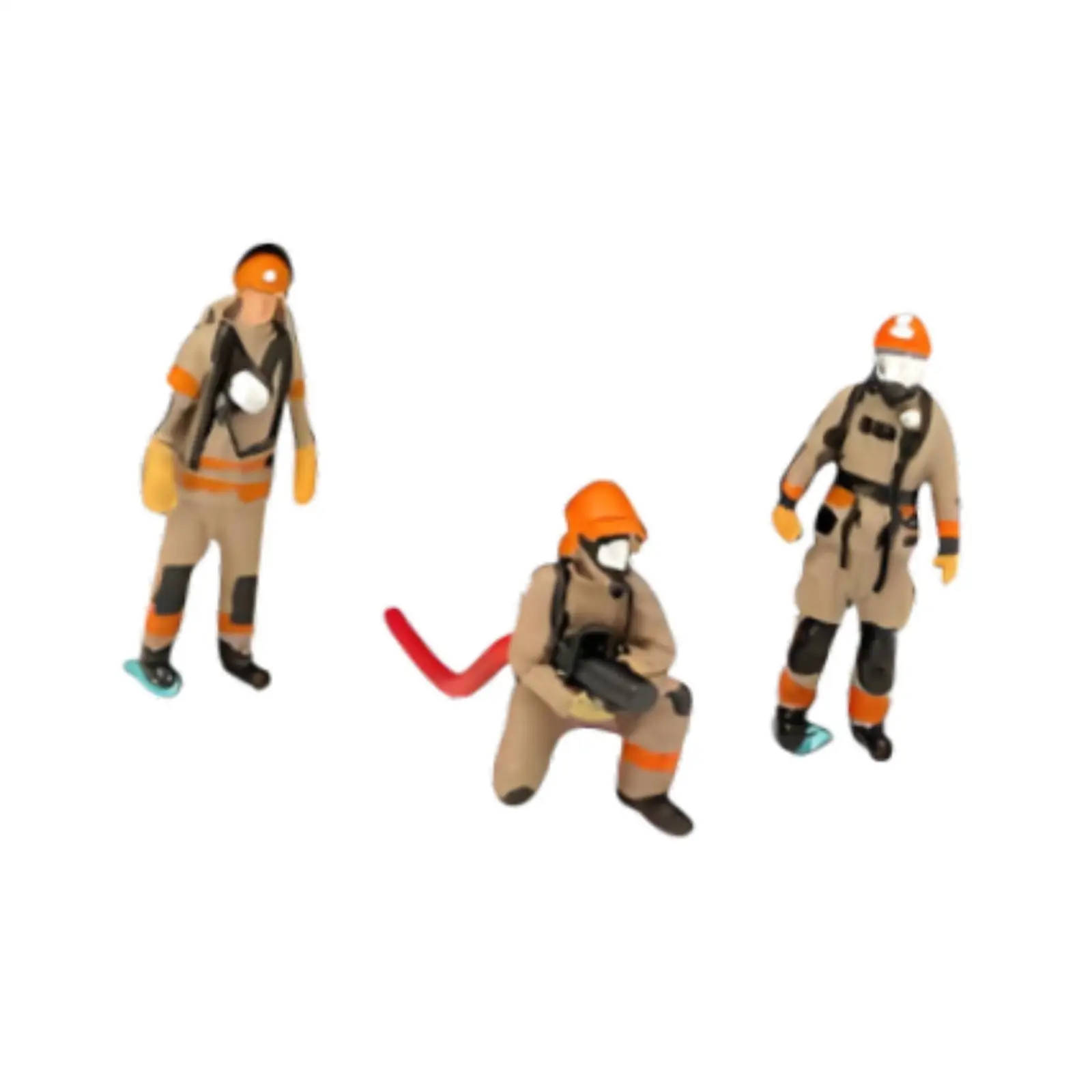 Miniature 1:64 Firefighter Figures Collection Diorama Action Figures Realistic for Scenery Landscape Diorama Decoration Layout