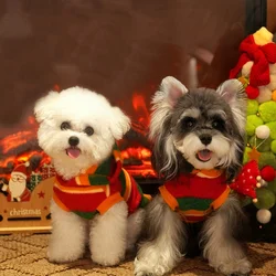 Sudadera rayada con capucha para perros pequeños de invierno