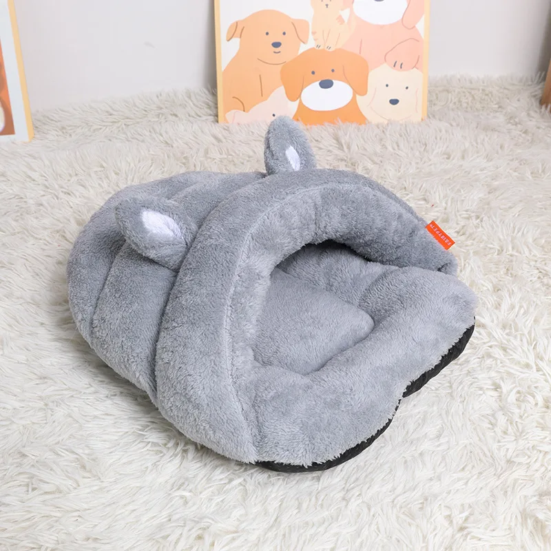Cat Nest Pet Nest Kennel New Slippers Cute Ears Plush Warm Pet Products Warm - imagen 4