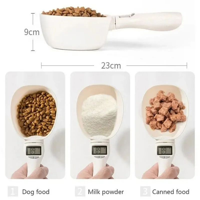 Báscula de comida para gatos, taza electrónica LCD para pesar alimentos para perros, cuchara medidora de precisión para alimentación de mascotas, alimentador para gatos con pantalla Digital - imagen 5