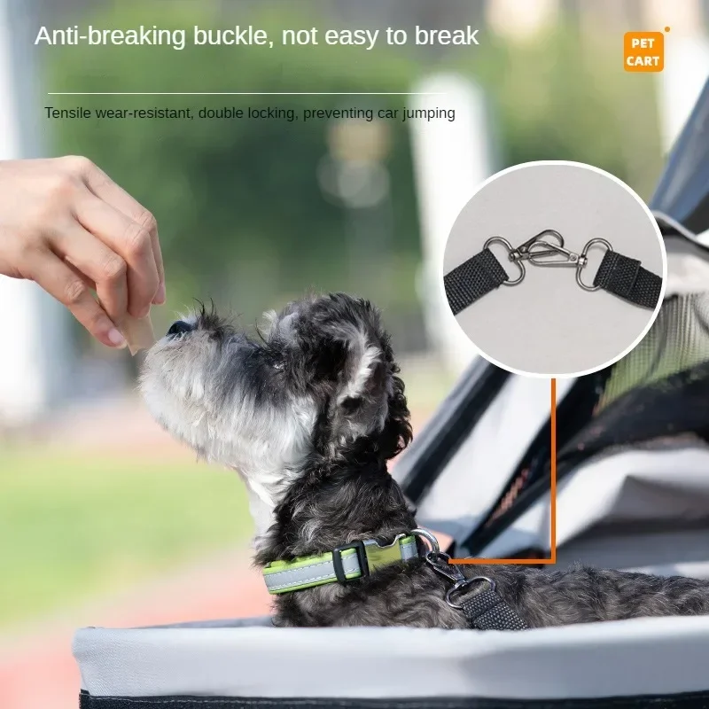 Cochecito para mascotas, cochecito de bebé de peluche para perros y gatos, carrito pequeño para mascotas al aire libre, ligero y plegable para viajes al aire libre, portabebés - imagen 3