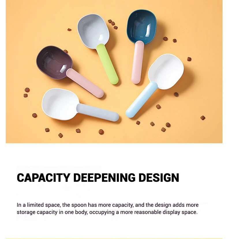 Cuchara de alimentación para mascotas, Clip de sellado, cuchara de comida para perros con Material ABS duradero y diseño ergonómico, suministros para mascotas - imagen 3