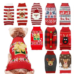 Suéter navideño para perros, abrigo para perros, jersey para cachorros, ropa para perros grandes, ropa de invierno cálida de punto para Chihuahua Corgi Labrador, ropa de Navidad