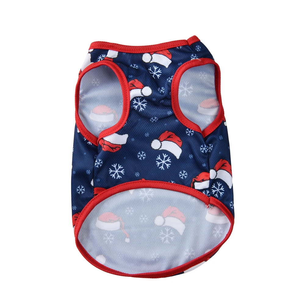 Ropa para gatos, disfraz de Navidad para gatos pequeños y medianos, divertido estampado de Papá Noel, chaleco para cachorros y gatitos, camiseta, trajes para mascotas, regalo de fiesta - imagen 4
