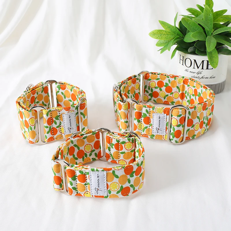 Collar de perro ajustable ancho italiano Greyhound Whippet Martingale cuello de algodón estampado - imagen 4