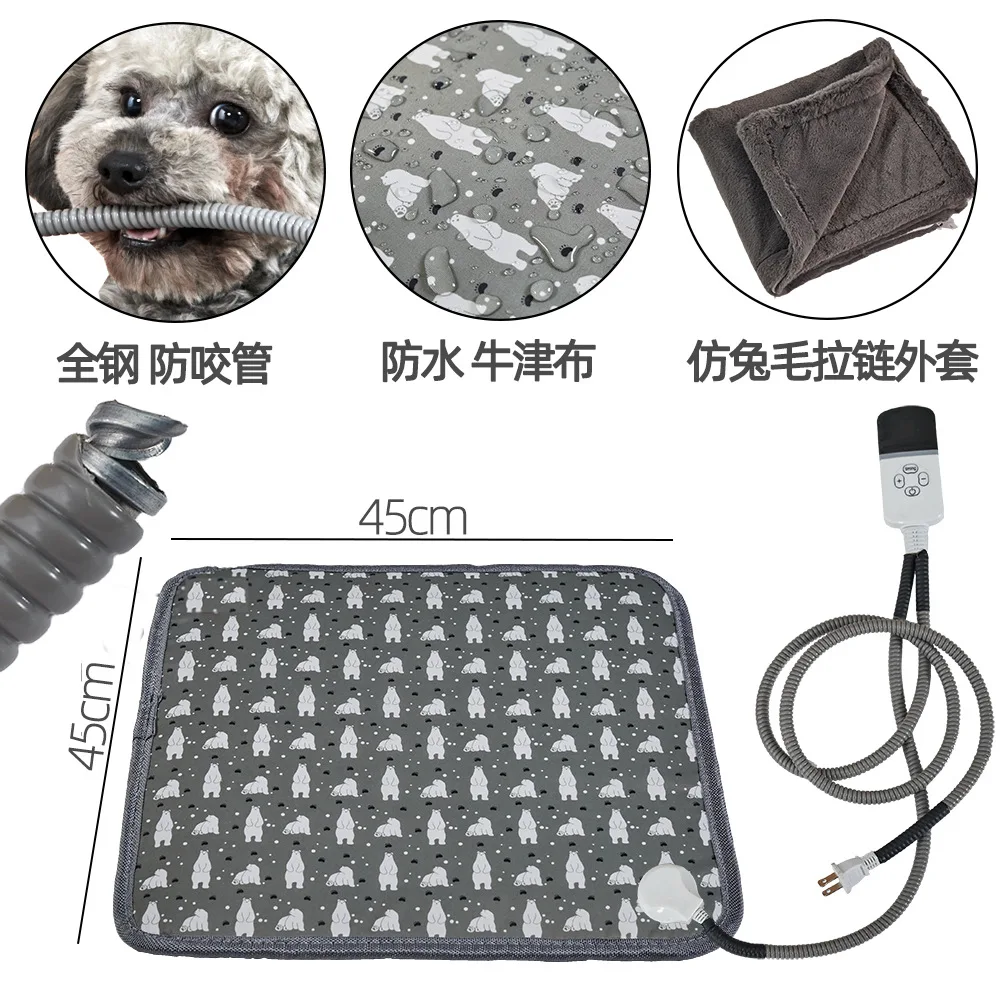 Almohadilla calefactora para mascotas, manta eléctrica pequeña de 110V y 230V, estera para perros y gatos, almohadilla calefactora eléctrica impermeable para animales, productos para mascotas - imagen 5