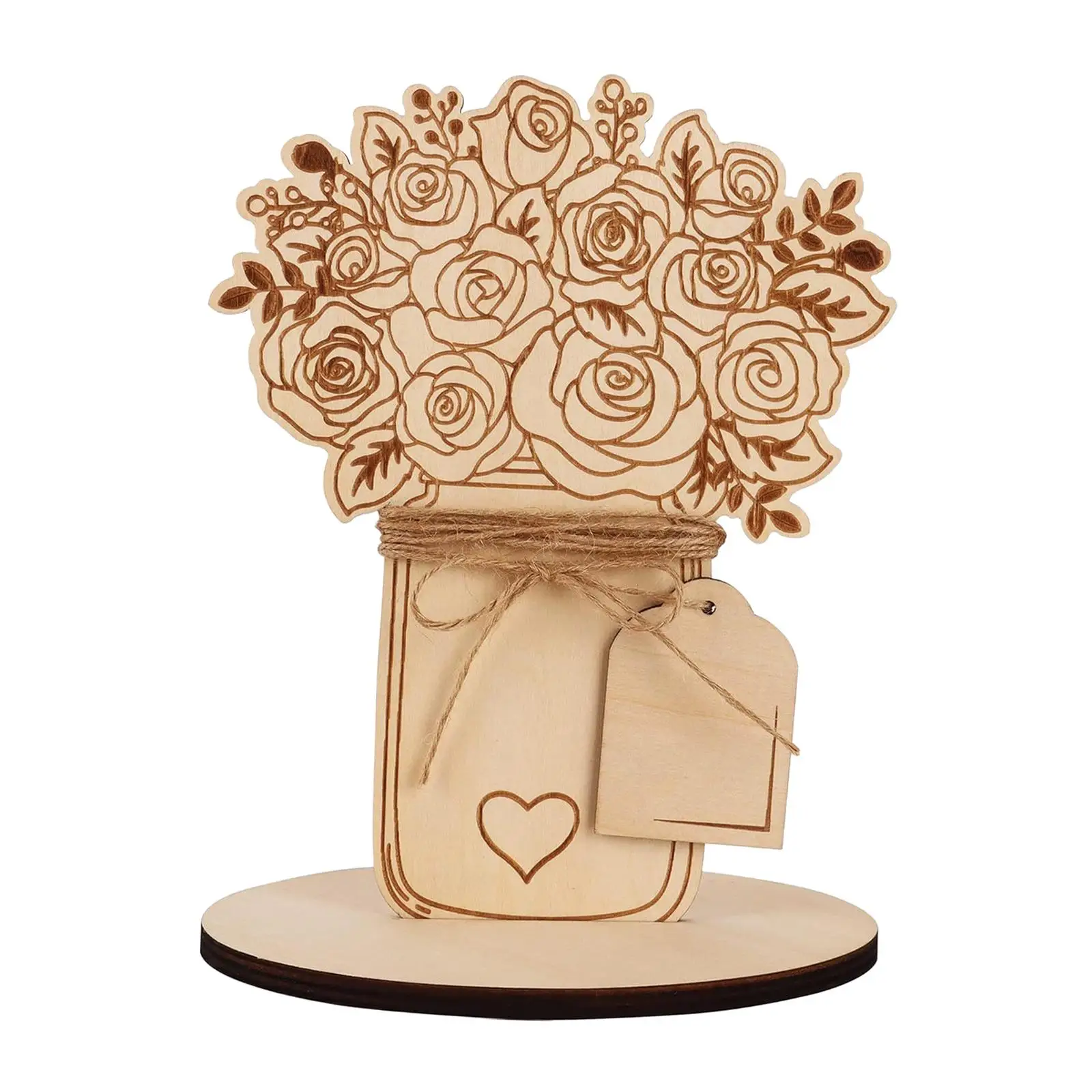Artesanía floral decorativa para casa – Soporte de madera artesanal - imagen 2