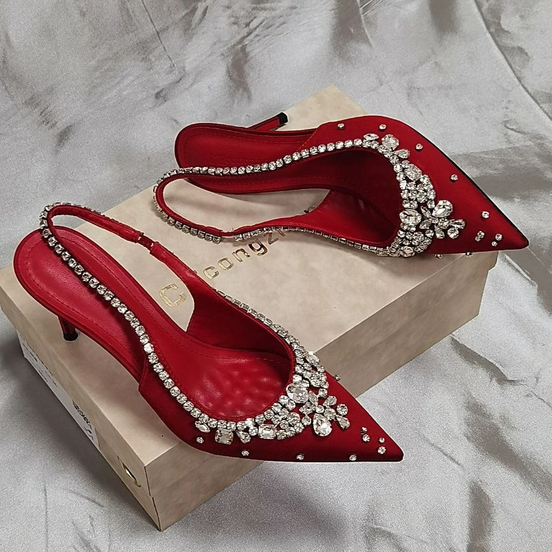 Zapatos de fiesta con pedrería – Tacón alto elegante para bodas y eventos especiales