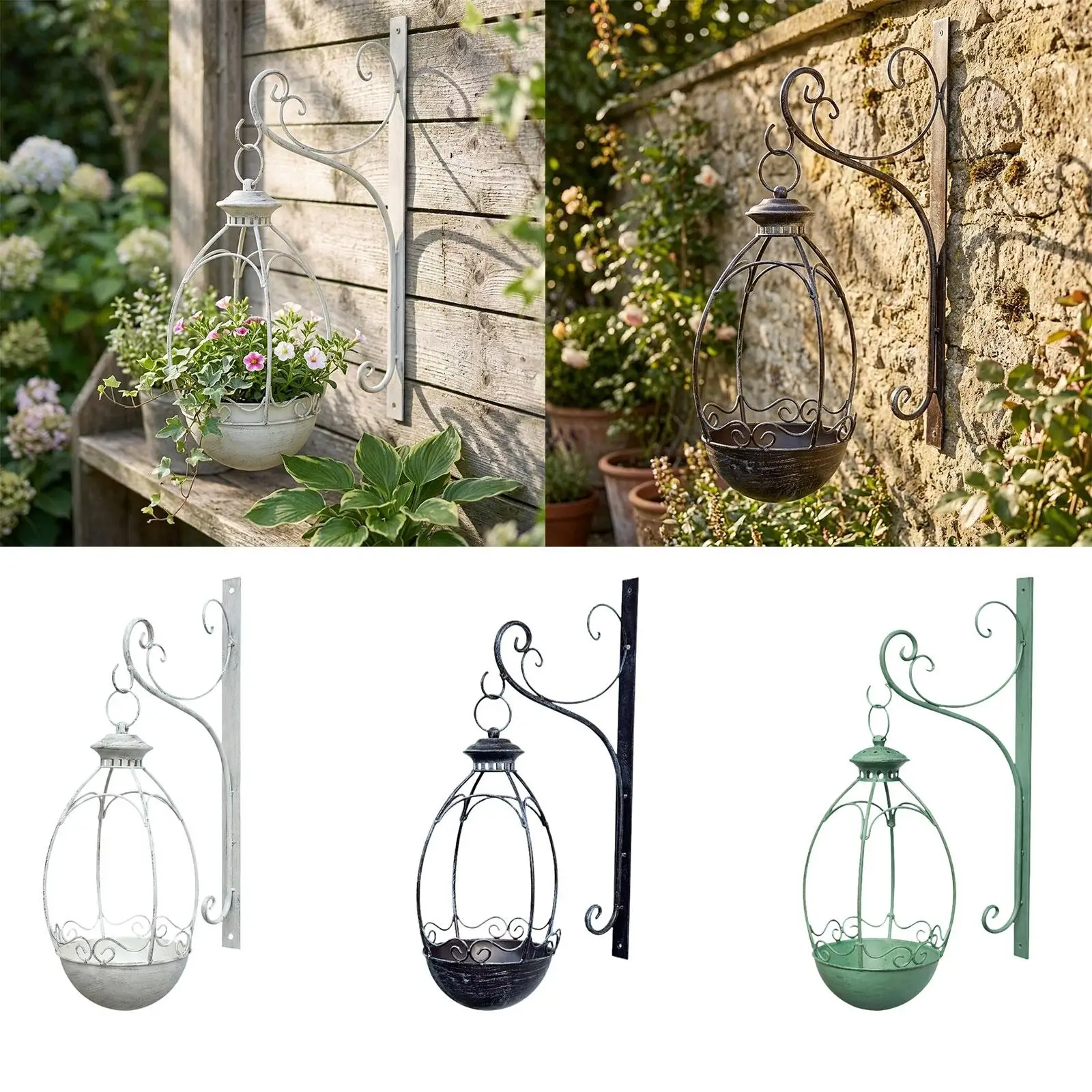 Maceta hierro artesanal colgante pared para plantas – Regalo cumpleaños - imagen 2