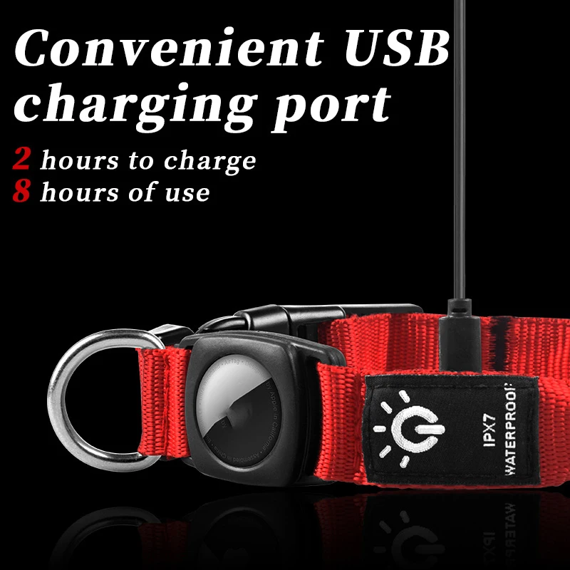 Collar para perro, superventas, funda protectora Airtag sin posicionamiento, rastreador, impermeable, LED, Collar luminoso para mascotas, Collar para gato - imagen 3