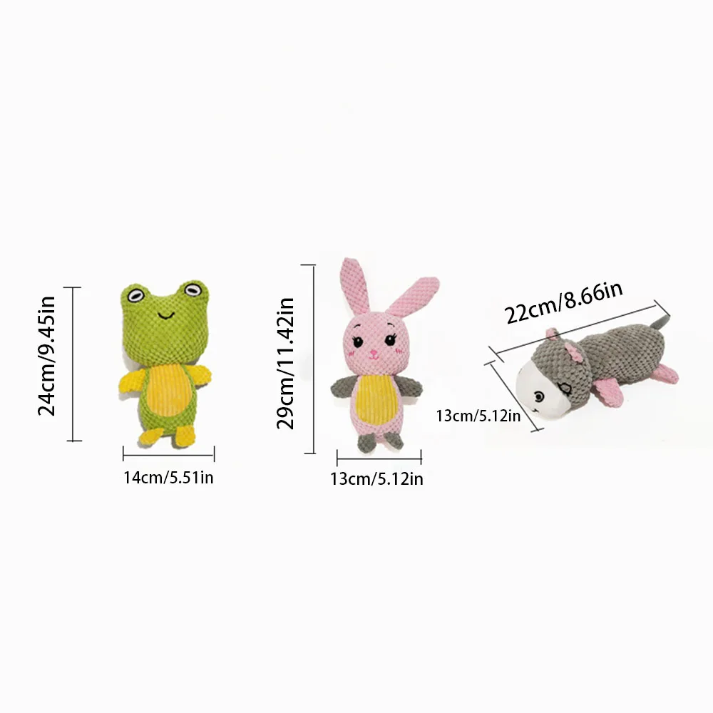 Juguetes duraderos para mascotas, juguetes chirriantes de felpa para masticar para perros y gatos, juguetes interactivos molares antimbalón, fabricación de sonido de relleno suave - imagen 5