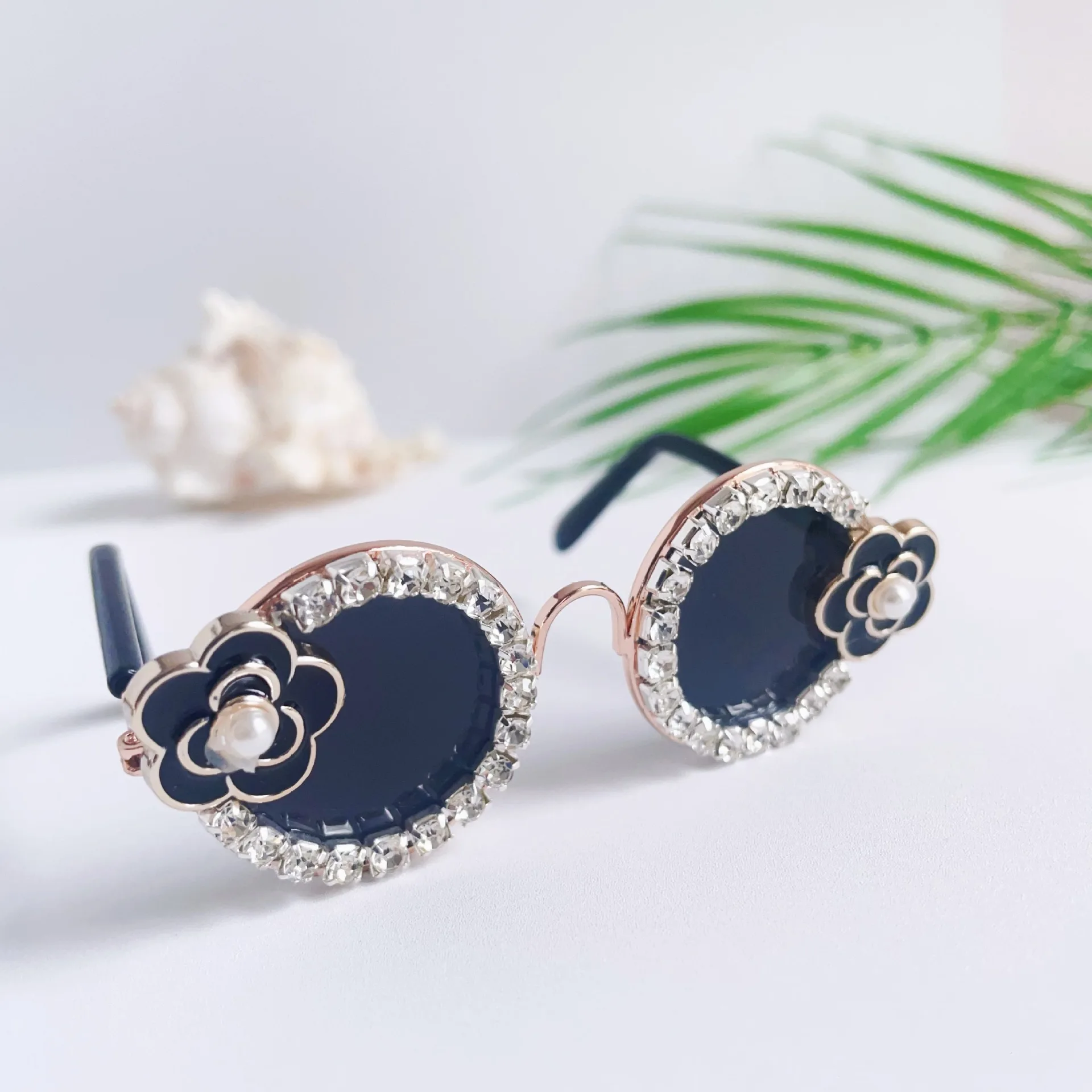 Gafas para mascotas, cadena de diamantes de flores, gafas pequeñas, sombreros para mascotas, gafas para gatos, gafas de sol para perros, suministros para mascotas, accesorios para cachorros - imagen 4