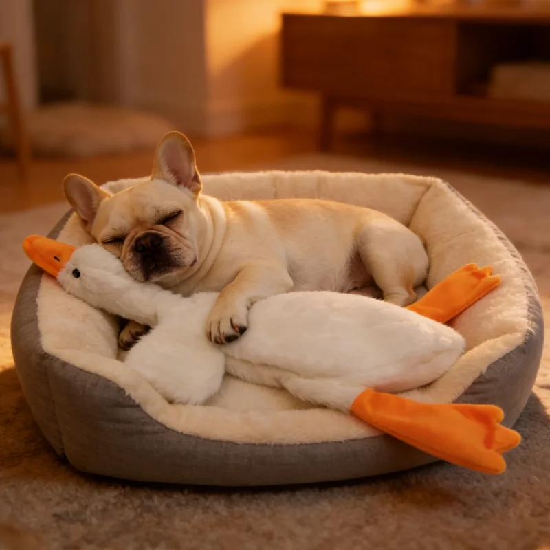 Mascota pato ganso grande seguro chirriador para perros juguetes resistentes sonido corte perro juguete de dibujos animados cachorro indestructible diente masticar juguete de peluche para perros - imagen 3