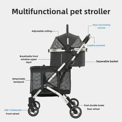 Transportín 2 en 1 para perros y gatos con dos niveles