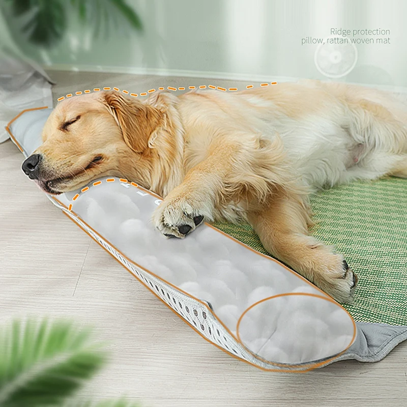 HOOPET-cama de verano para perros y gatos, estera fresca, transpirable, cojín de hielo para dormir para mascotas, suministros de estera refrescante para perros pequeños, medianos y grandes - imagen 3